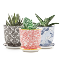 Small Plant Pot & Saucer - 8 Designs